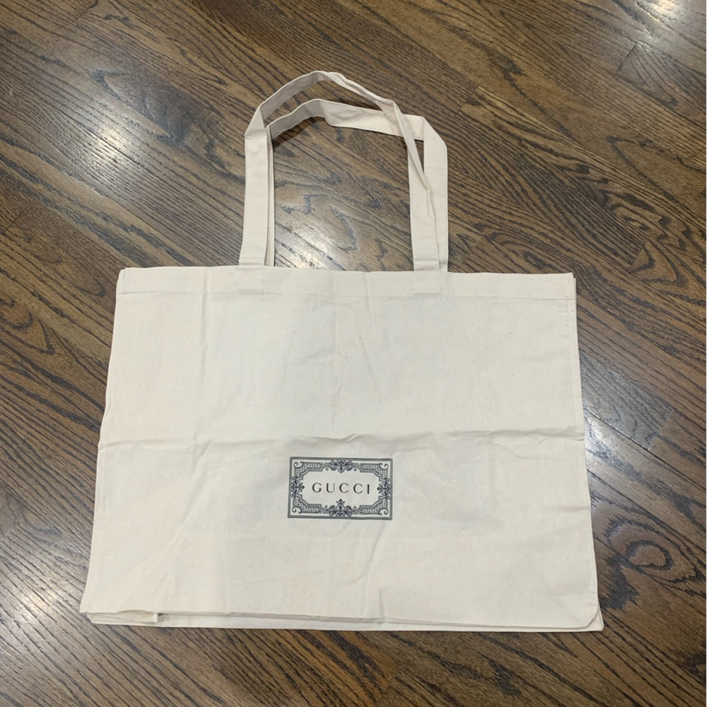 New Gucci Cotton Reusable Tote Large